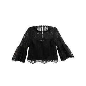 XS BB Dakota Womens Black Lace Shirt Lined Bodice Blouse